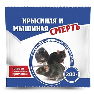 Крысиная и мышиная смерть 200 г 30шт/кор